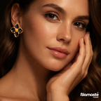 Black Floral Stud Earrings