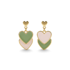 Dual Heart Dangle Earrings