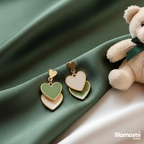 Dual Heart Dangle Earrings