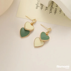 Dual Heart Dangle Earrings