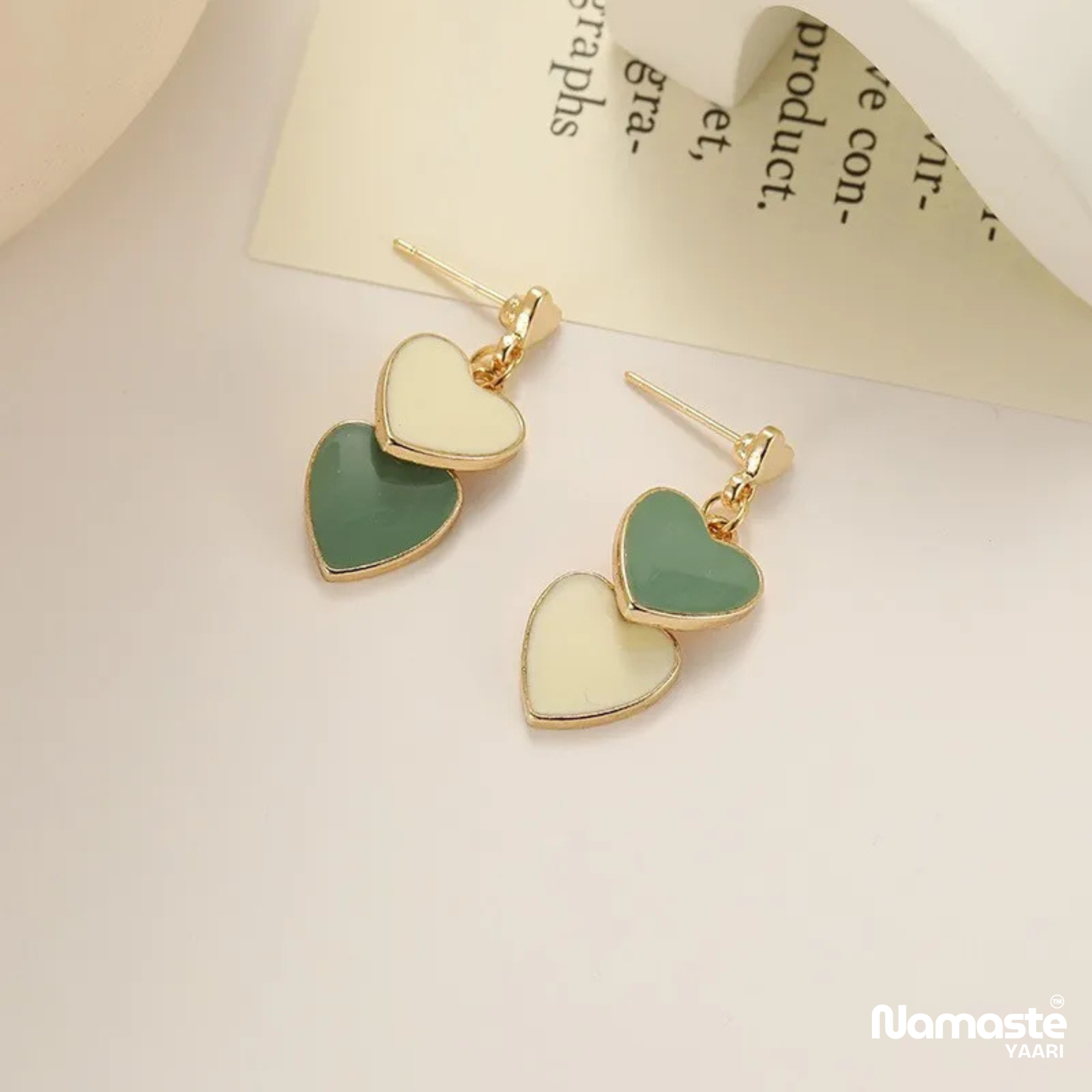 Dual Heart Dangle Earrings