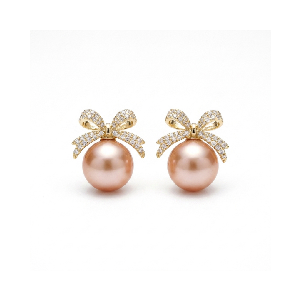 Stylish Bow Pearl Studs