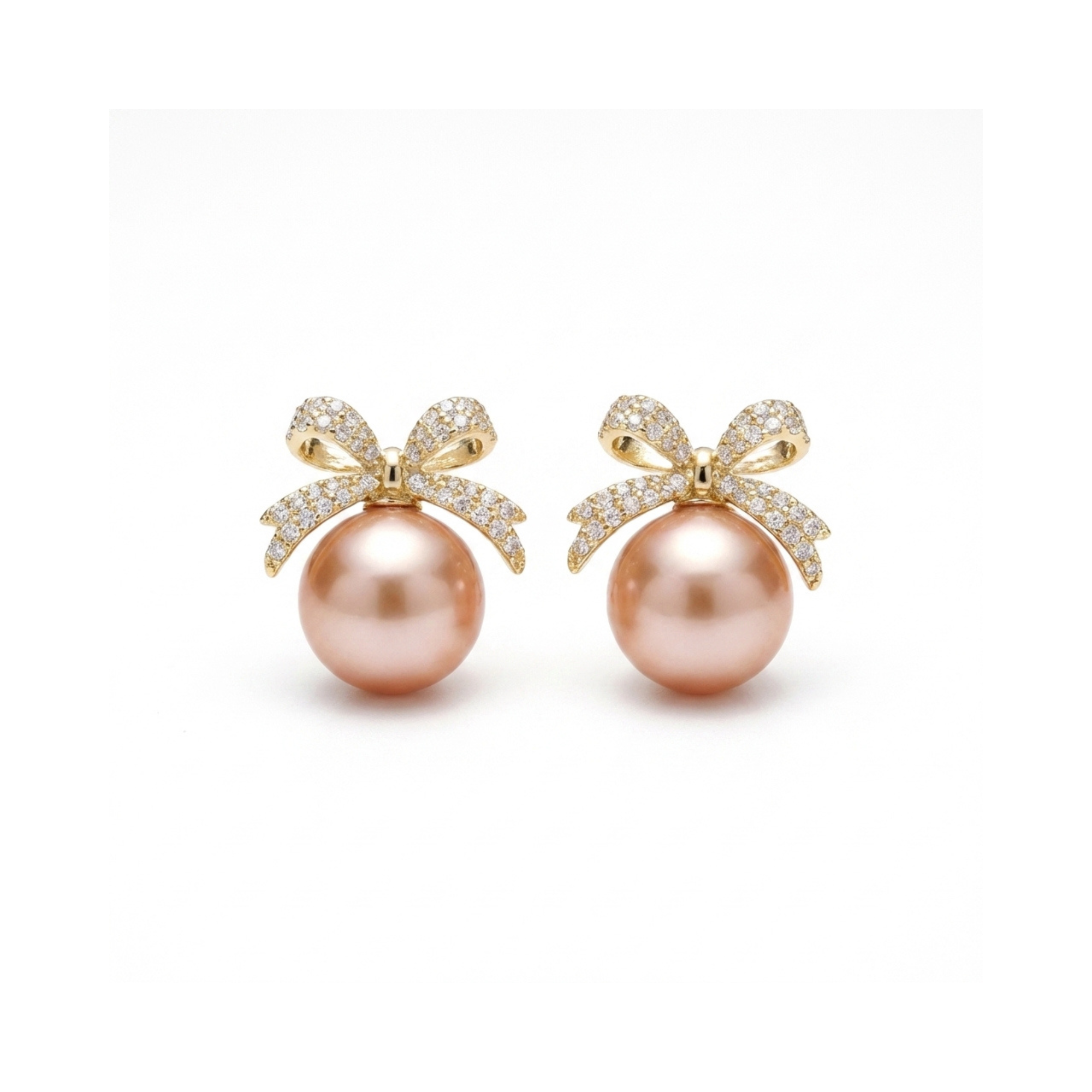 Stylish Bow Pearl Studs