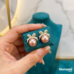 Stylish Bow Pearl Studs