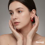Red Heart Bow Drop Earrings