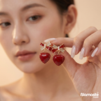 Red Heart Bow Drop Earrings