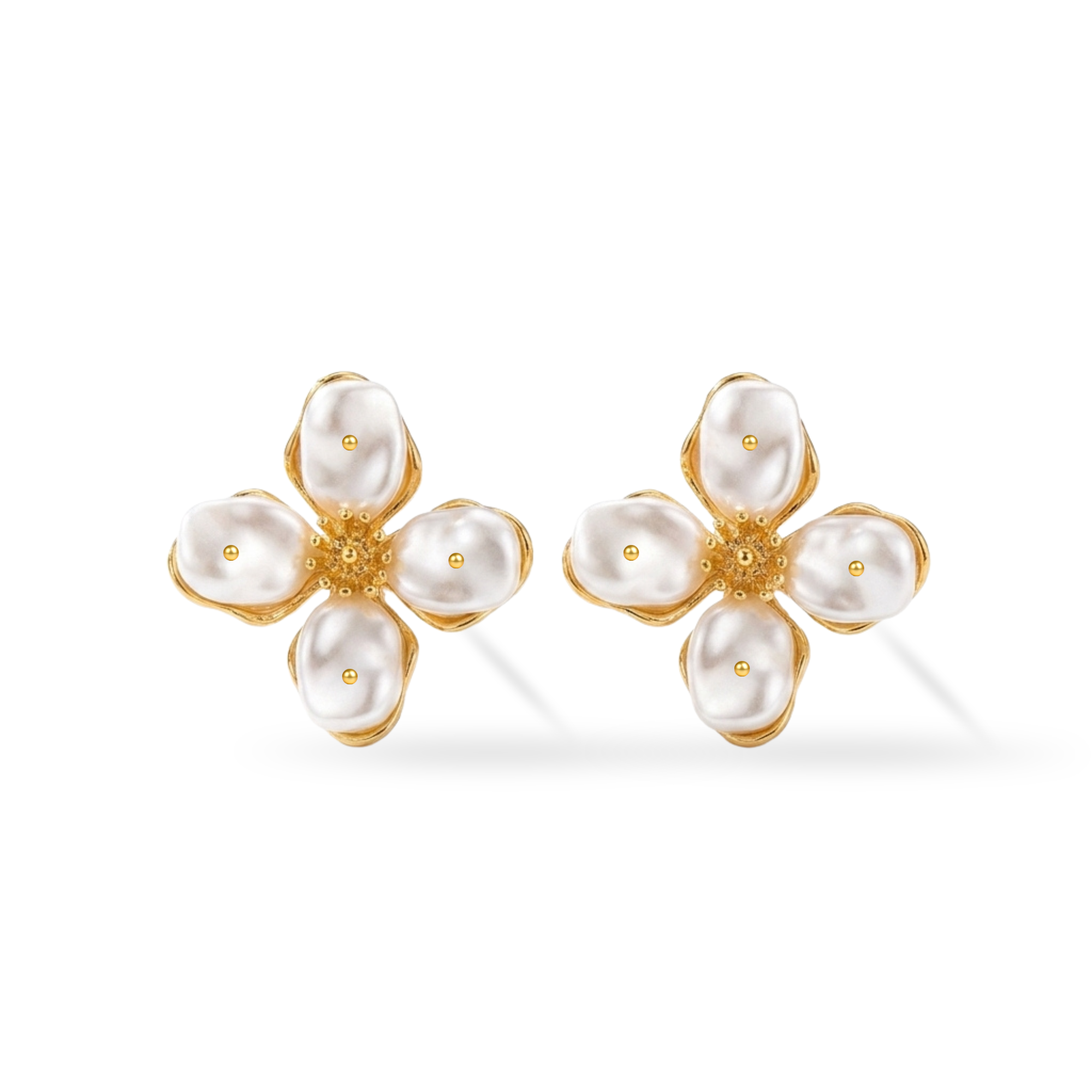 Stylish Flower Pearl Studs