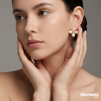 Stylish Flower Pearl Studs